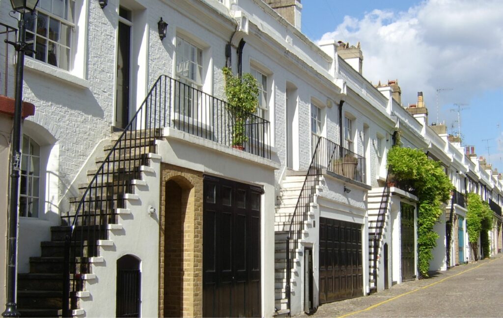 Mews houses in Holland Park, London
