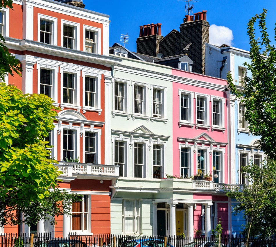 Colourful houses in Primrose Hill
