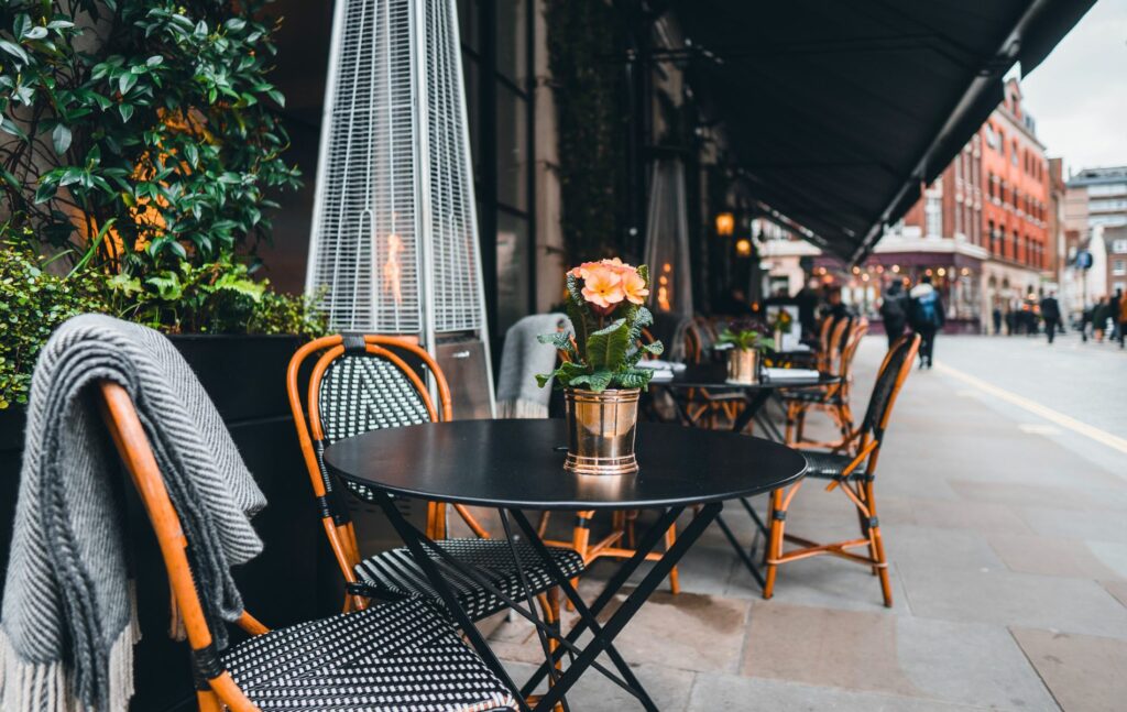 London coffee and restaurant terrace