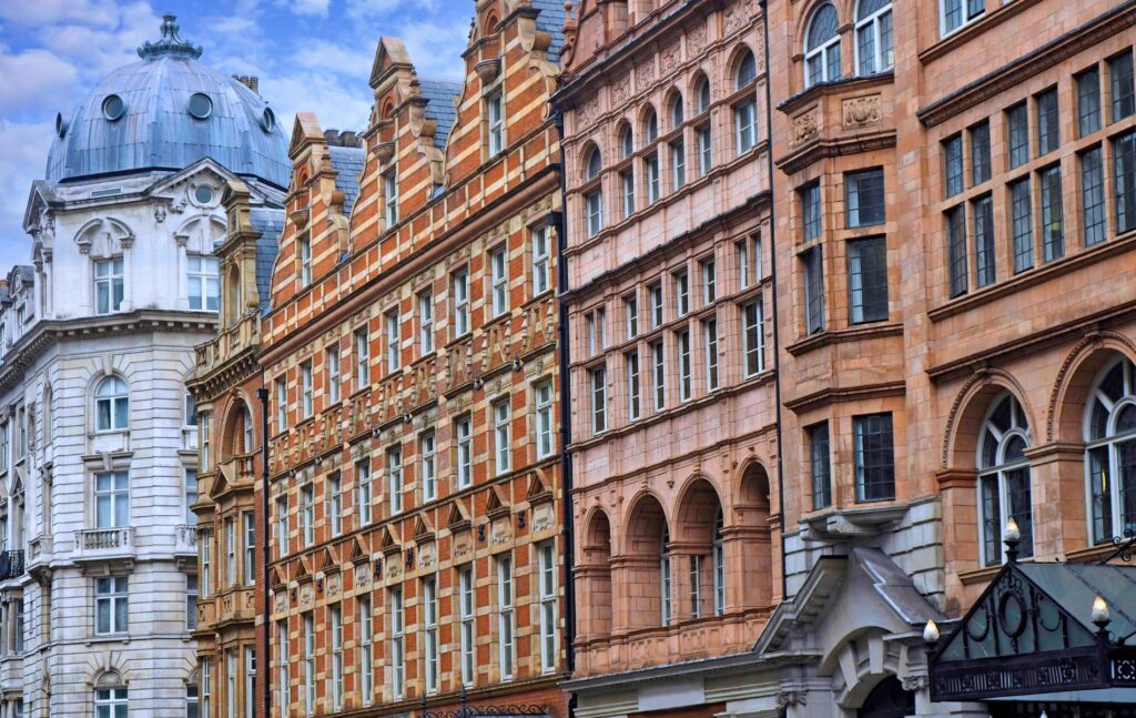 Ornate 19th century buildings in Marylebone, London